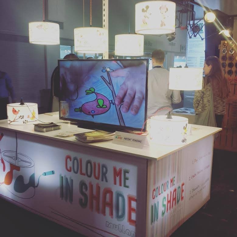 Mullan Lighting's colourful booth featured one of our new products the childrens Colour Me Lampshade