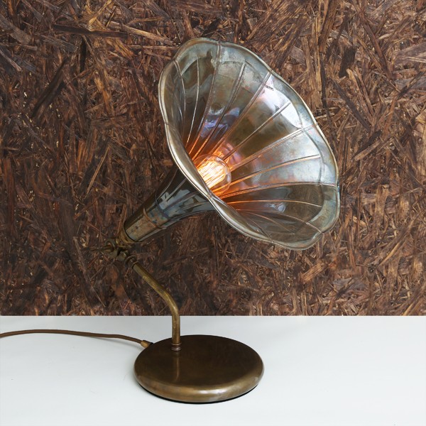 If you want to add an industrial style to your bedroom then the Gramophone table lamp by Mullan Lighting is what you need. 