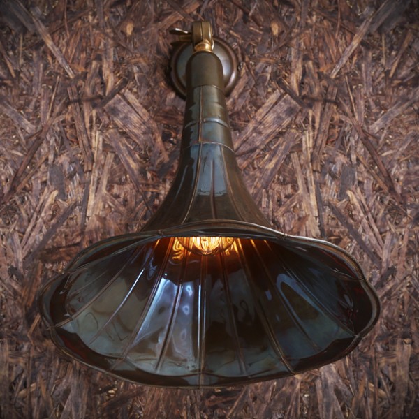 Mullan Lighting have the perfect wall light to add a quirky, industrial theme to any space. The Gramophone quirky wall light is eye-catching and unique. 