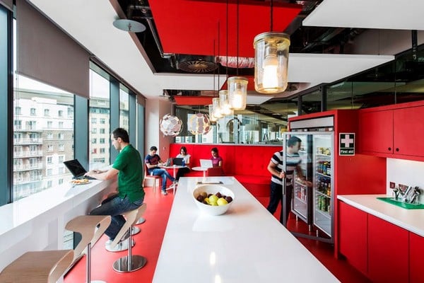 Jam Jar pendant lights from Mullan Lighting at Google headquarters in Dublin, Ireland