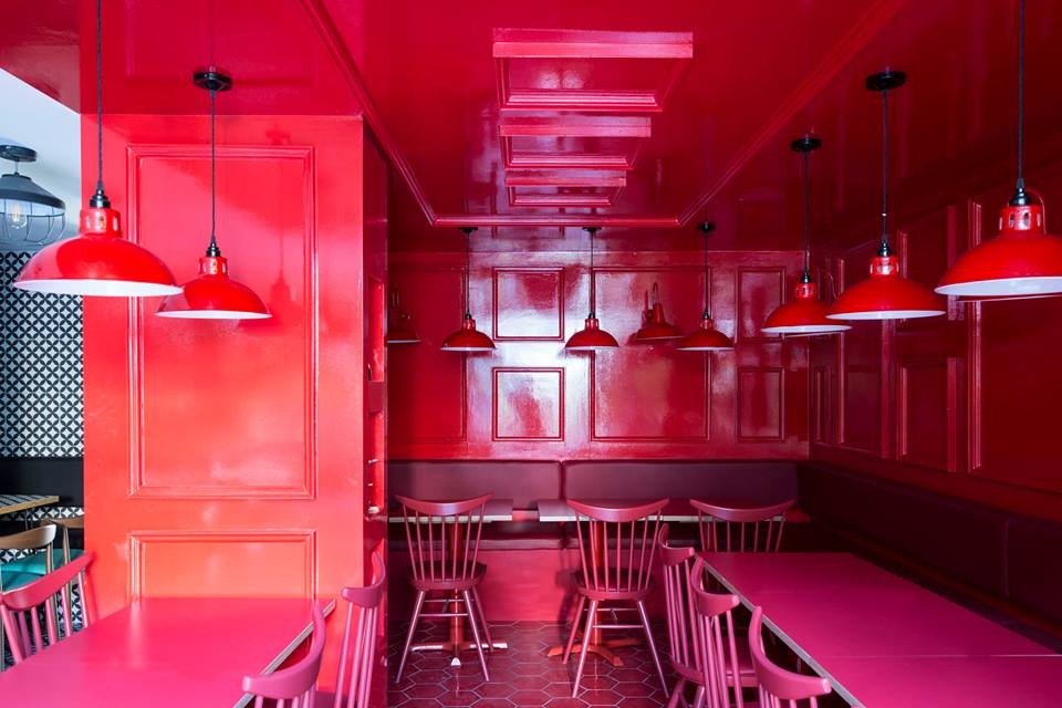 This Asian-style restaurant in London designed my Kingston Lafferty Design features light fixtures from Mullan Lighting 