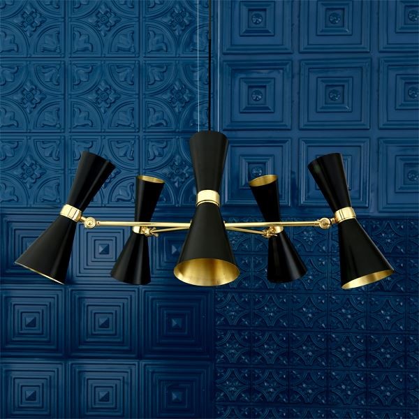 Featuring a sophisticated design, the Cairo chandelier melds a mid-century modern style with a futuristic twist. T