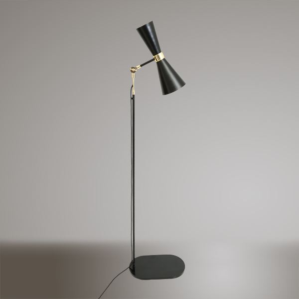 The Cairo contemporary floor lamp has a mid-century design that will add a subtle yet eye-catching industrial aesthetic to a space. 