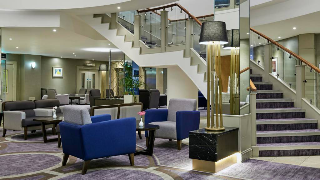 Our Banjul floor lamps sit proudly in the lobby of Crowne Plaza Belfast.