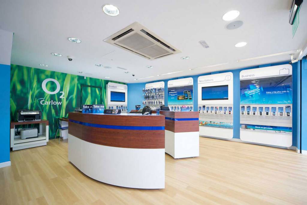 Over and Above are an Irish interior design practice that delivered this high quality design for this O2 branch