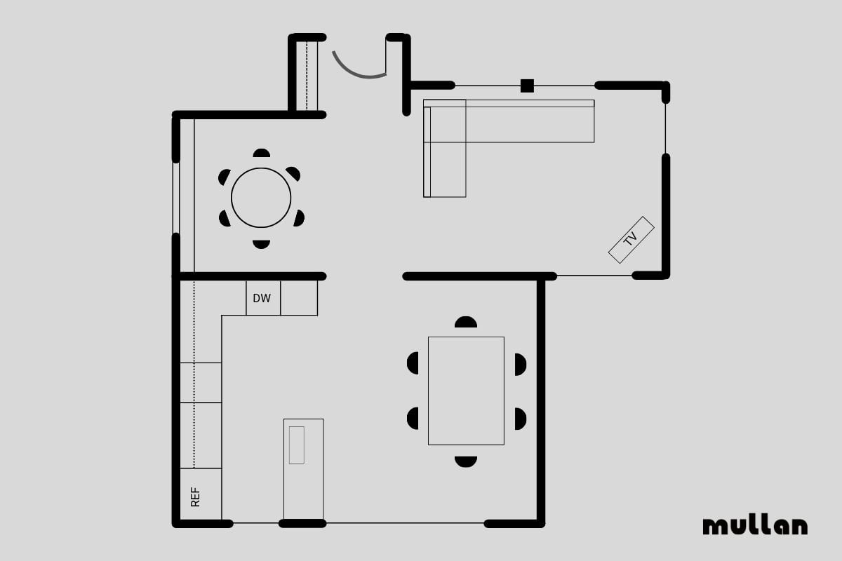 Lighting layout plan - Mark immoveable objects