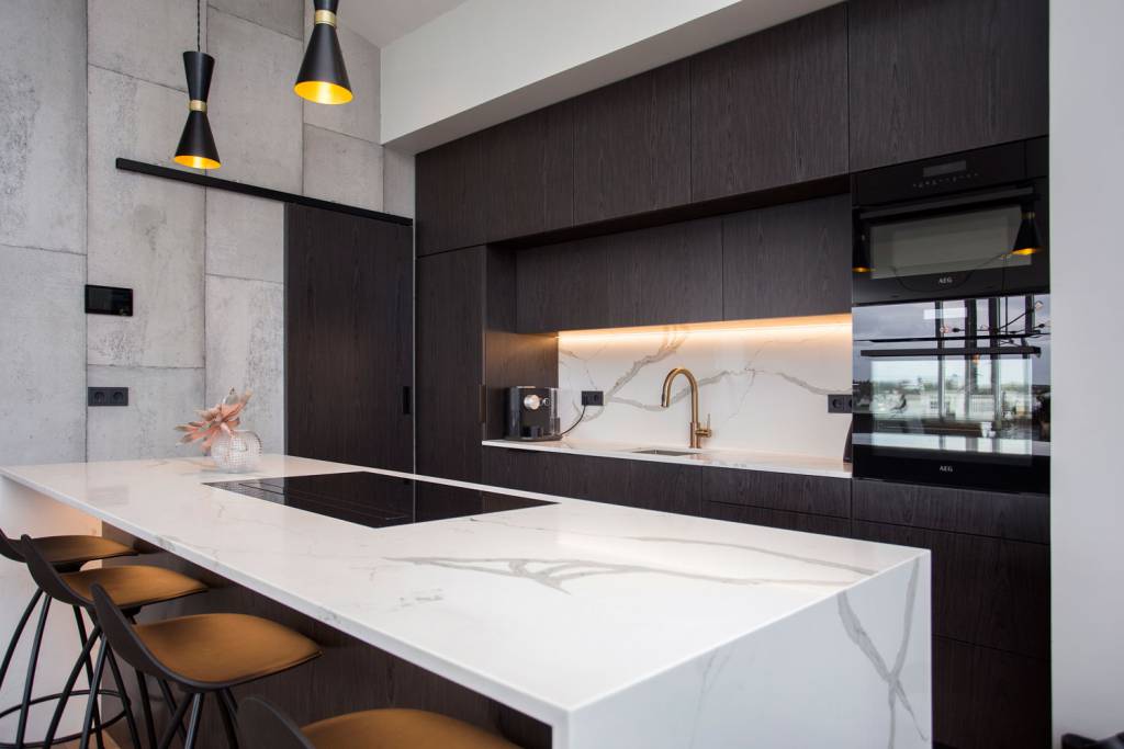 Our Cairo pendants add a mid-century modern aesthetic to this kitchen ...