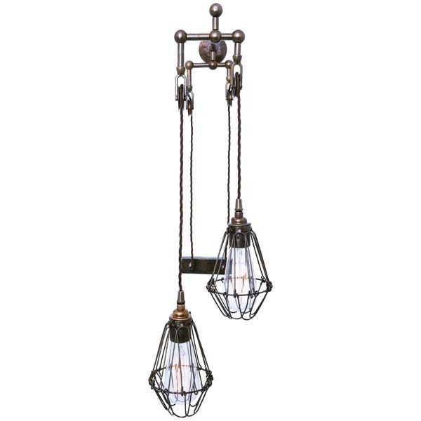 With an industrial appeal, the Maxum double pulley wall light provides superb task lighting in the living room, bedroom or home office and can be the final touch to complete your space.