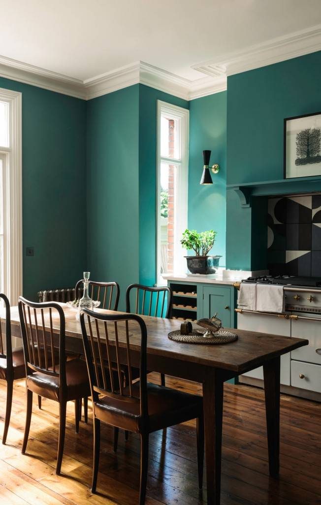 Mid-century modern Shaker kitchen with our Cairo wall lights