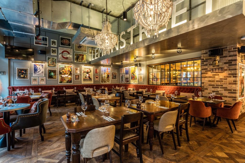 Our Dublin picture lights used to feature wall art at Leman Street Tavern, London