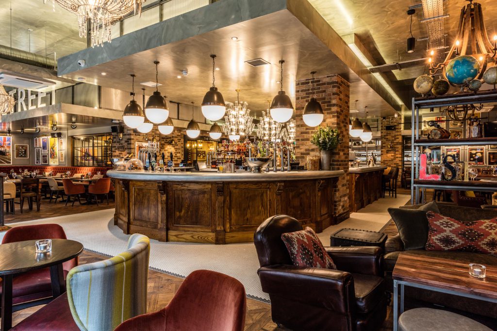Our Laragh chandeliers used to create a dramatic affect at Leman Street Tavern, London