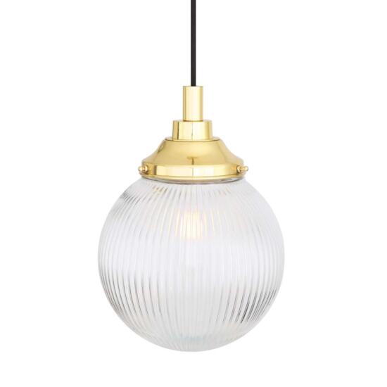 Cherith Prismatic Glass Globe Pendant Light 8.25" IP44