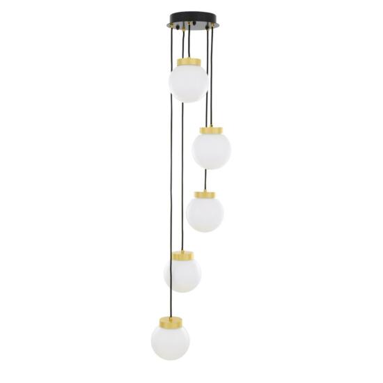 Agusta Modern Cascade Globe Chandelier, Five Light