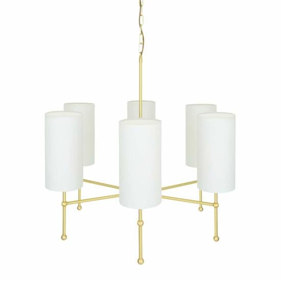 Arizona Modern Brass Chandelier, Six-Arm