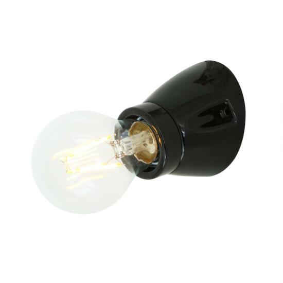 Baltimore Ceramic Flush Vintage Wall Light, Black