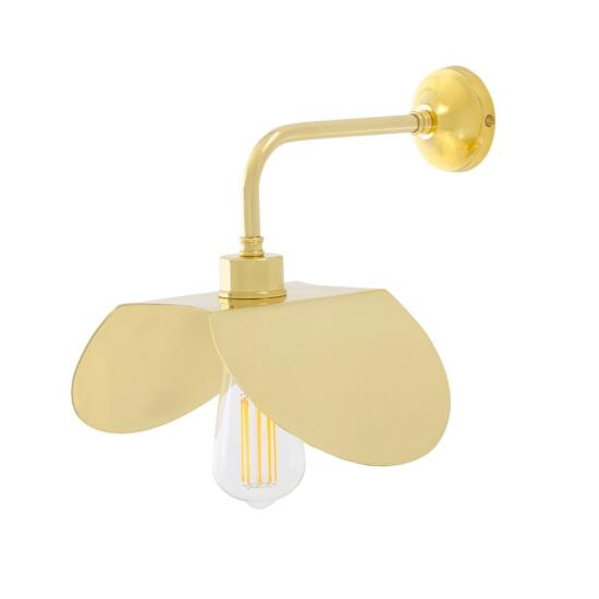 Dodoma Modern Wall Light with Angled Brass Shade, Polished Brass