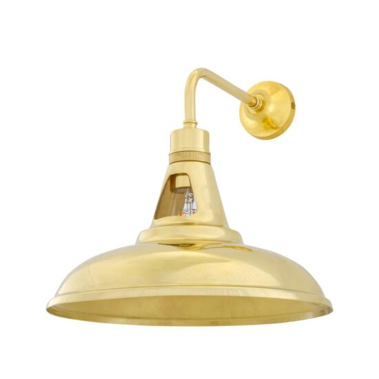 Geneva Vintage Brass Wall Light 30cm, Polished Brass