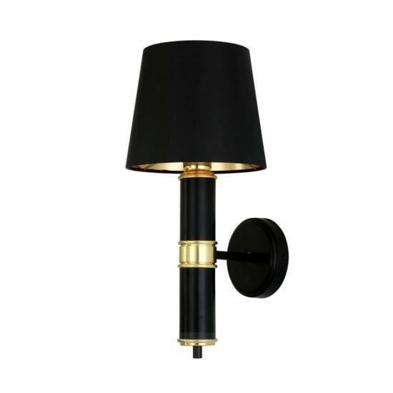 Kangos Polished Brass and Black Pillar Wall Light