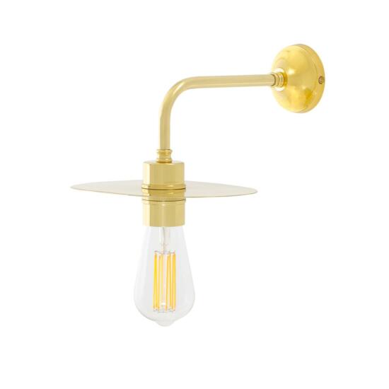 Kigoma Modern Wall Sconce with Brass Shade, Polished Brass