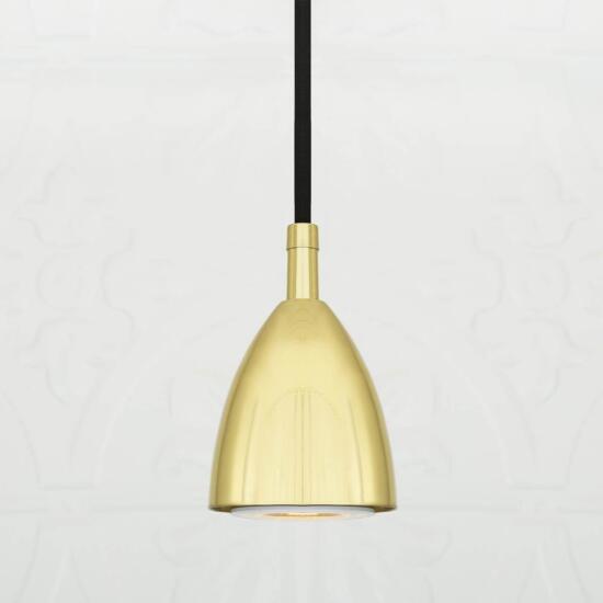 Lainio Small Modern Brass Cone Pendant Light 7cm, Satin Brass