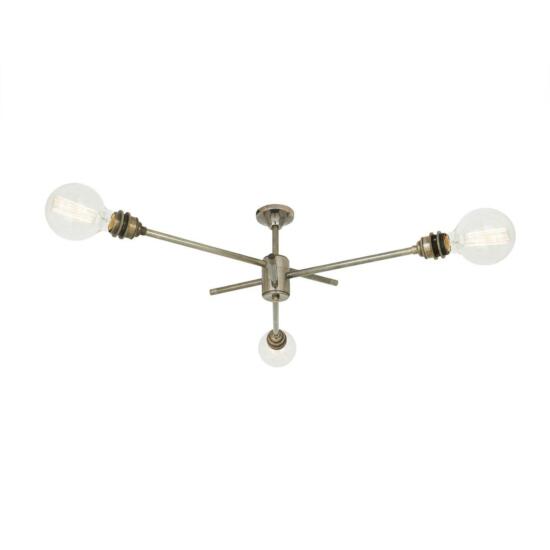 Mombasa Industrial Flush Chandelier, Three-Arm