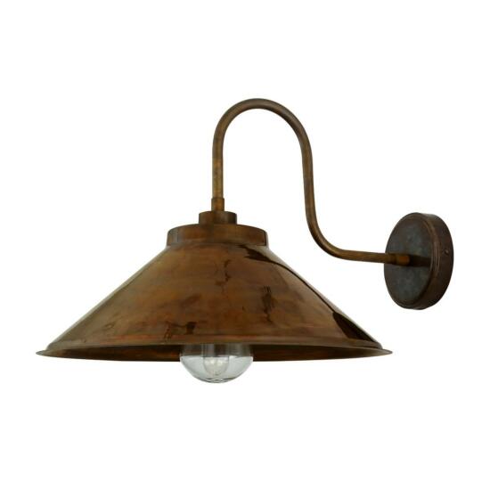 Nerissa Brass Swan Neck Wall Light IP65, Antique Brass