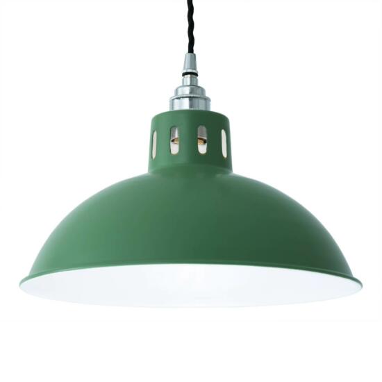 Osson Industrial Factory Pendant Light 30cm, Powder Coated Racing Green