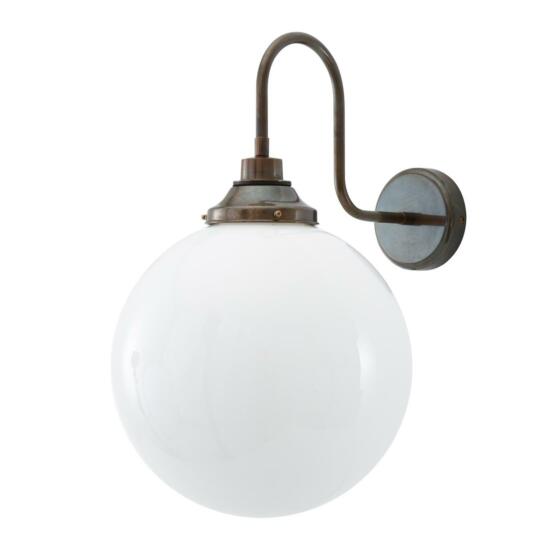 Pelagia Opal Globe Swan Neck Wall Sconce 11.75" IP44