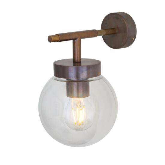 Marin Wall Light IP65 Antique Brass Clear Globe