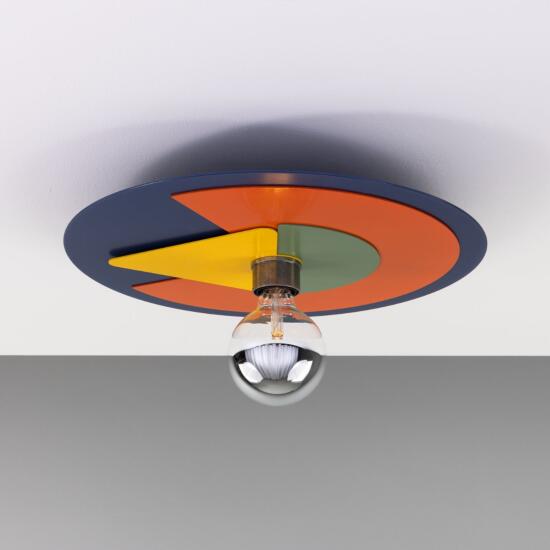 Neptune Colourful Disc Ceiling Light, Antique Silver
