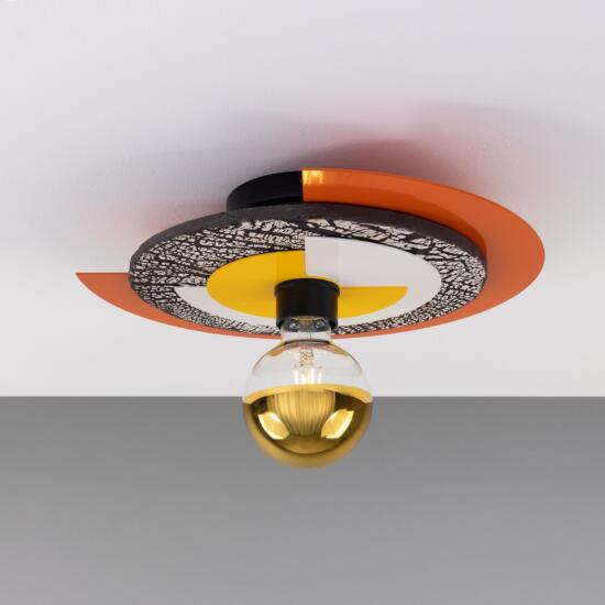 Mars Colourful Disc Ceiling Light, Powder-Coated Matte Black