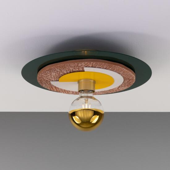 Jupiter Colourful Disc Ceiling Light, Satin Brass