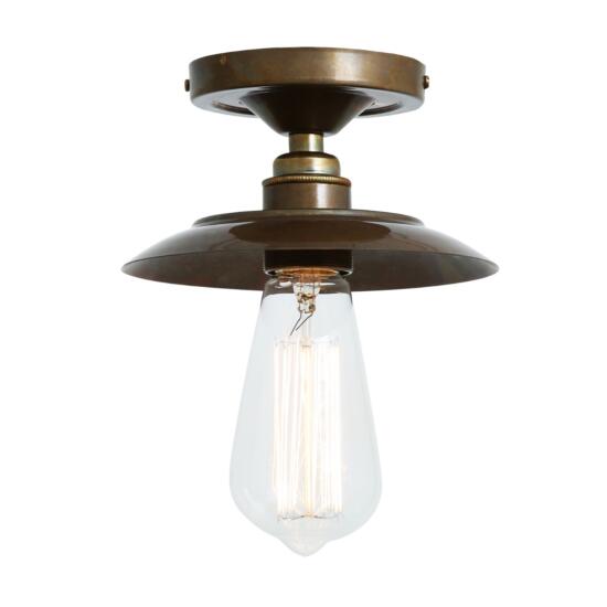 Reznor Brass Industrial Flush Ceiling Light 16cm IP20