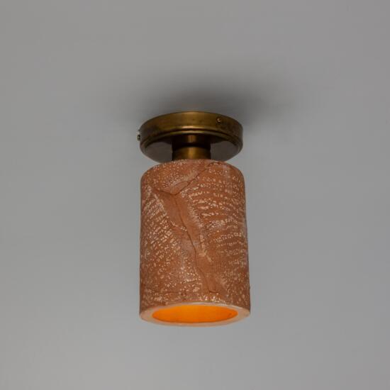Senna Organic Ceramic Cylinder Ceiling Light, Red Iron 9" IP20