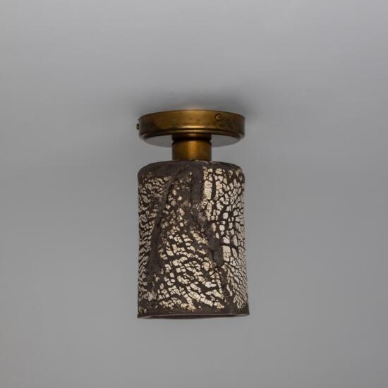 Senna Organic Ceramic Cylinder Ceiling Light, Black Clay 9" IP20