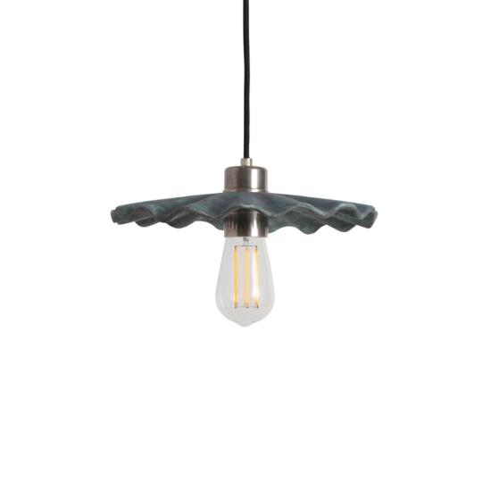 Kapok Organic Ceramic Pendant Light 27cm, Blue Earth