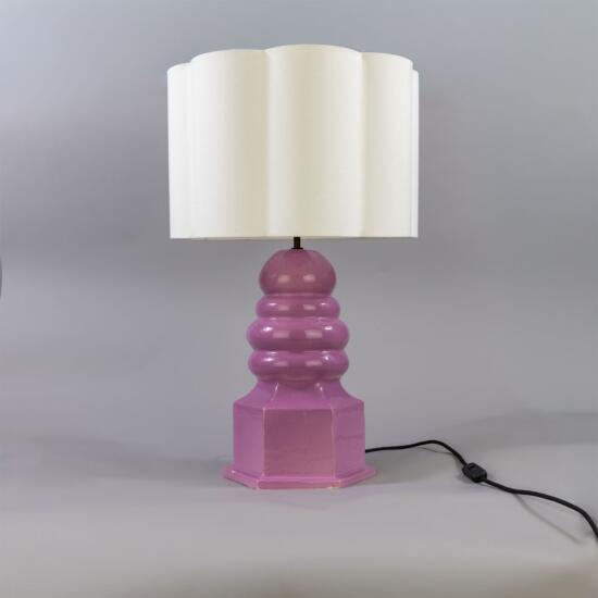 Safi Small Ceramic Table Lamp with Fabric Shade 75cm IP20