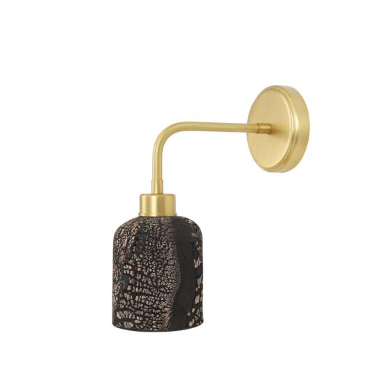 Osier Organic Ceramic Wall Sconce, Black Clay