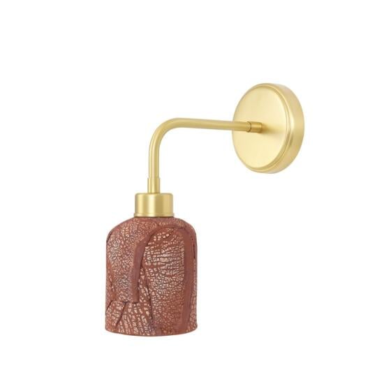 Osier Organic Ceramic Wall Sconce, Red Iron