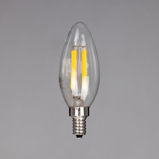 LED Filament Candle Bulb Dimmable E12 4.8W 2700k 470lm 3.7"