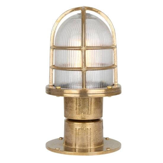 Tulia Brass Outdoor Column Pathway Light IP64, Raw Brass