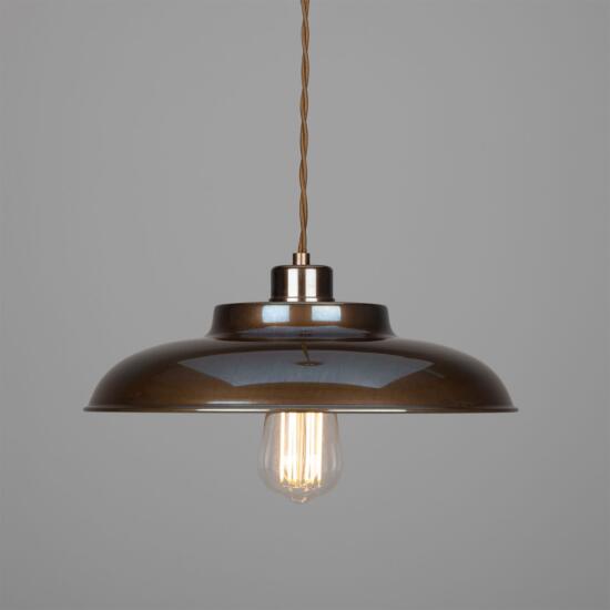 Telal Industrial Factory Pendant Light 32cm, Antique Brass