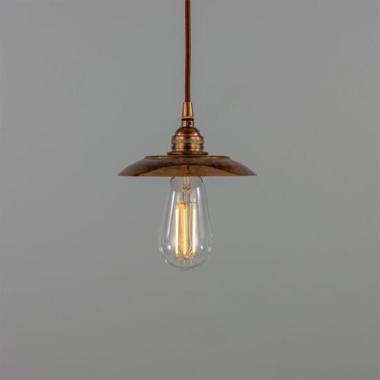 Reznor Industrial Minimalist Brass Pendant Light, Polished Brass