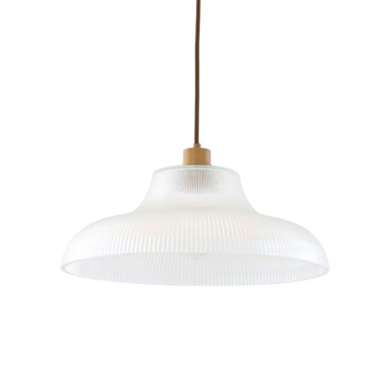 Mono Vintage Railway Glass Pendant Light 40cm, Antique Brass