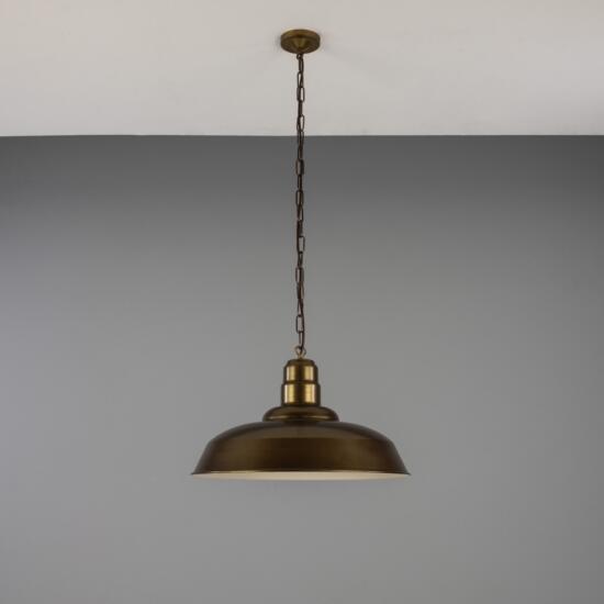 Wyse Industrial Factory Pendant Light 50cm, Powder Coated Matte Black