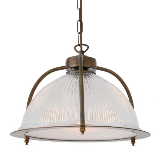 Bousta Prismatic Pendant Light with Diffuser 35cm, Antique Brass