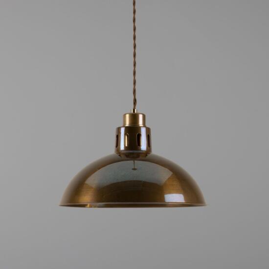 Paris Vintage Industrial Brass Pendant Light 30cm, Antique Brass