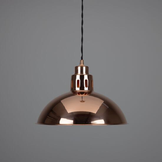 Berlin Vintage Copper Dome Pendant Light 11.8", Polished Copper