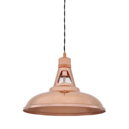 Minsk Vintage Copper Pendant Light 31cm, Polished Copper