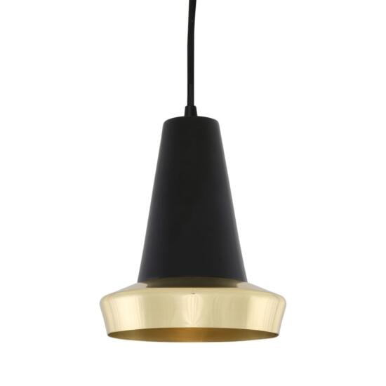Suspension en laiton poli et noir mat Malabo, 16 cm IP20